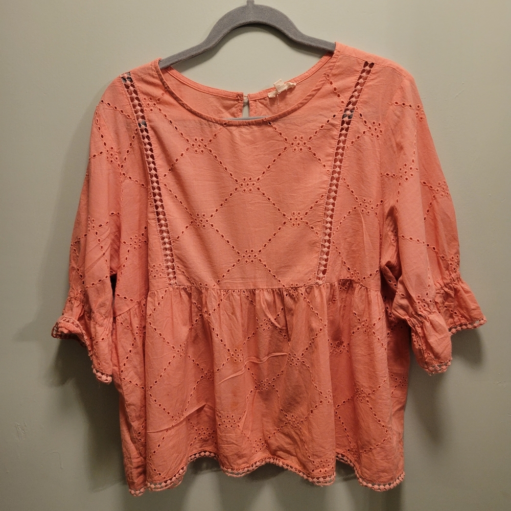 Peach Peplum Blouse